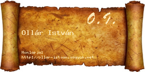 Ollár István névjegykártya